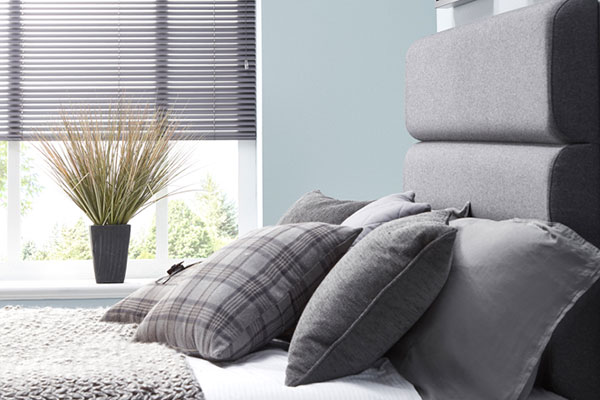 Faux Wood Venetian Blinds in bedroom