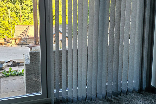 Full length vertical blinds for French doors