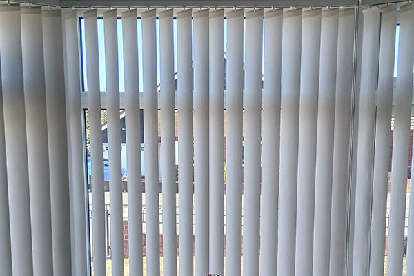 Living room vertical blinds